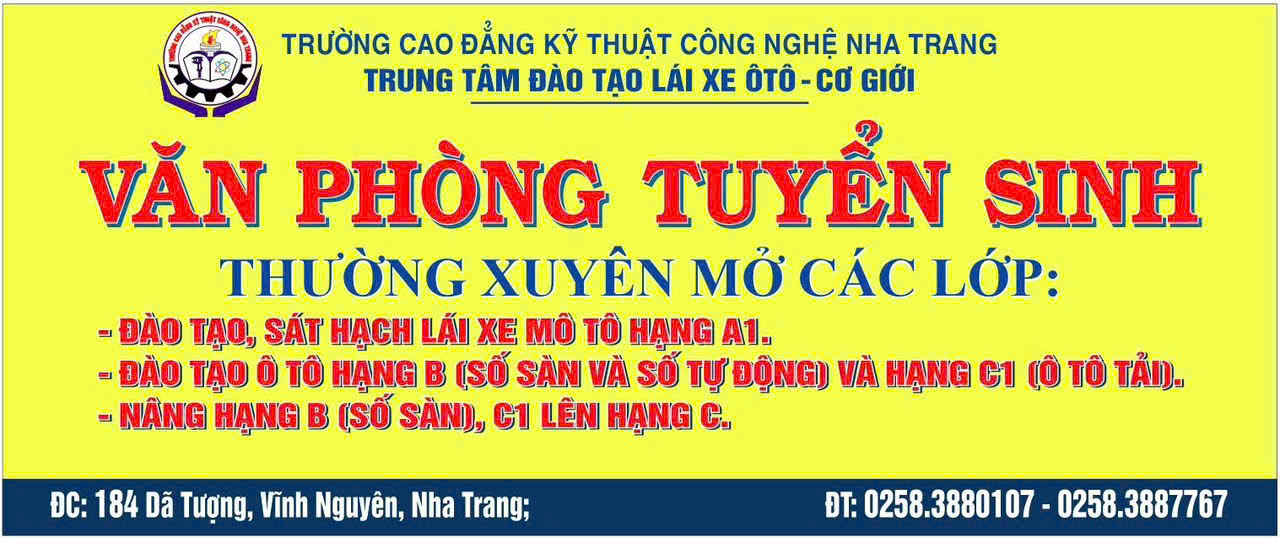TRUNG TÂM ĐÀO TẠO LÁI XE Ô TÔ-CƠ GIỚI